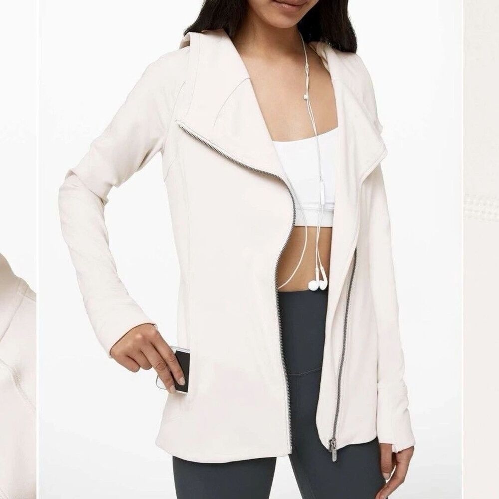 Lululemon Every Journey Hoodie Women 4 Light Chrome Nulu Asymmetric Zip - Picture 3 of 8